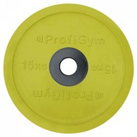 Диск 15 кг олимпийский, желтый ProfiGym